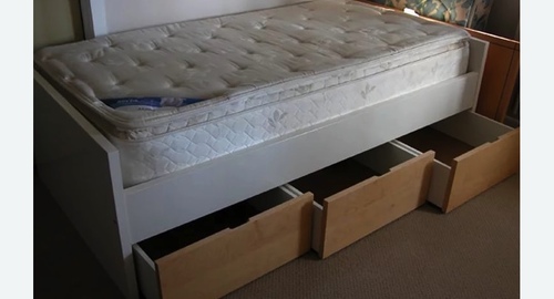 Сборка кровати с выкатанными ящиками. Уфа